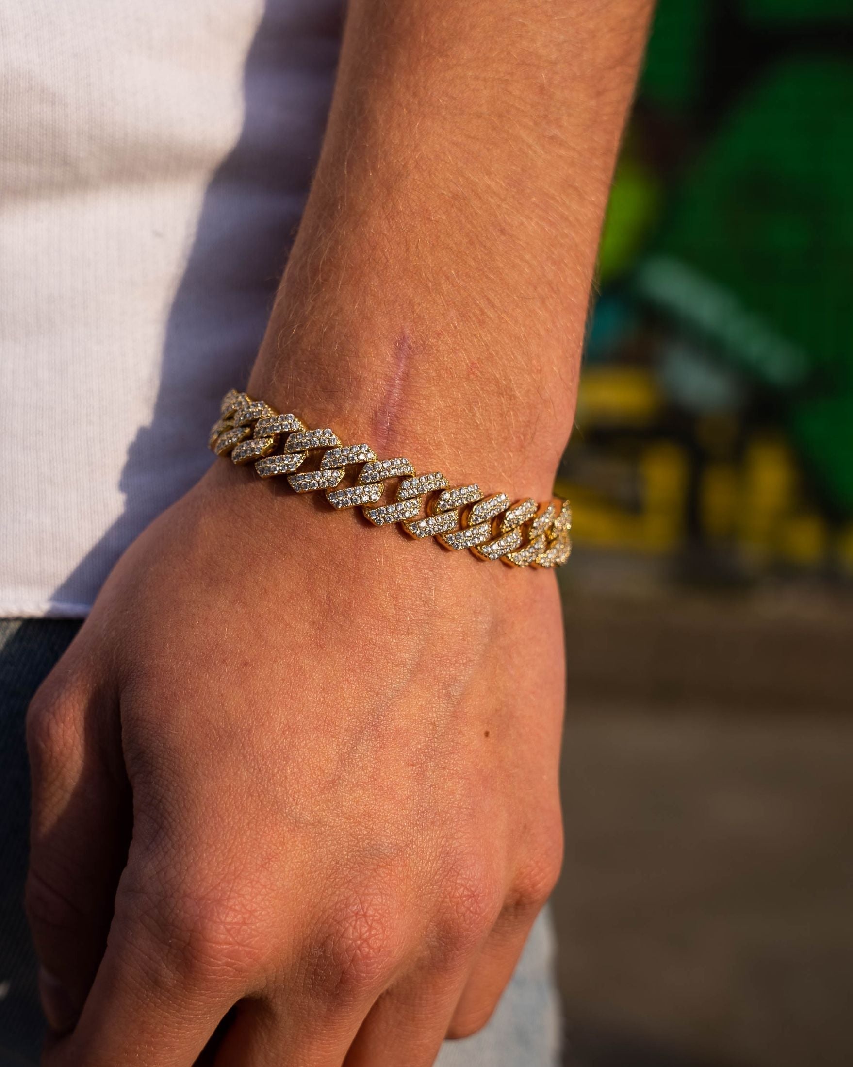 Bracelet Cubain Classique Brillant