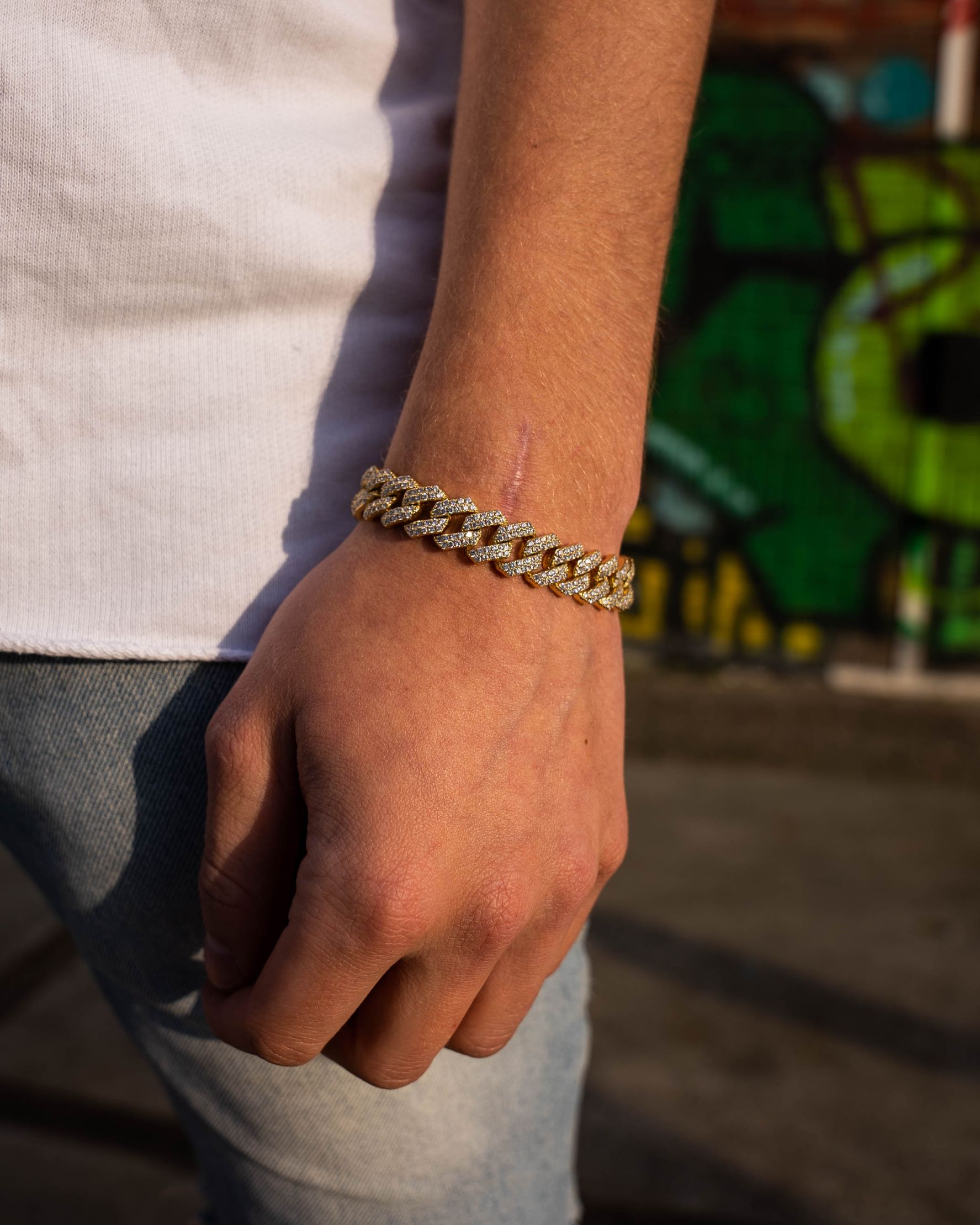 Bracelet Cubain Classique Brillant